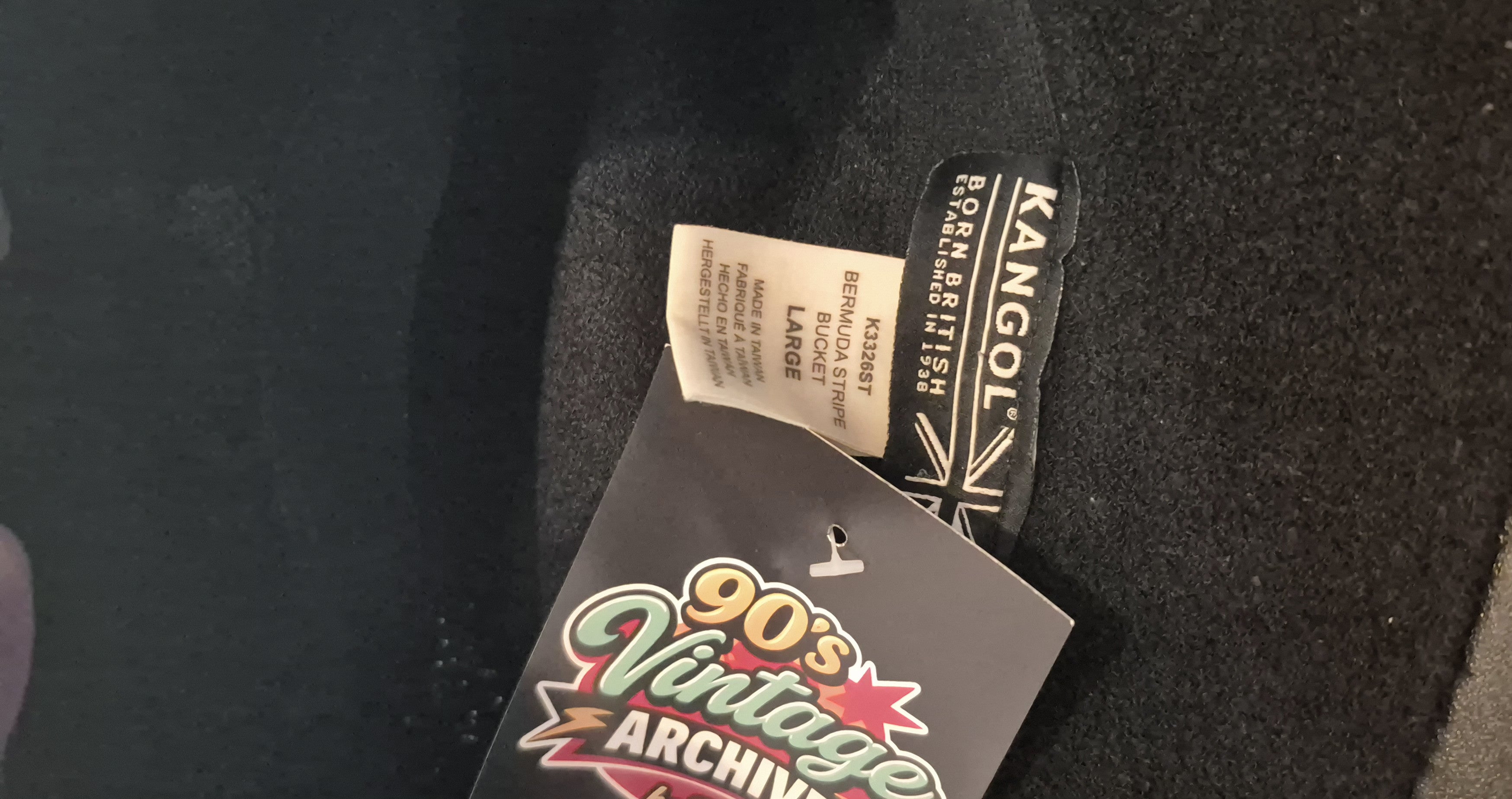 Kangol Vintage Mütze Schwarz – Größe L/XL