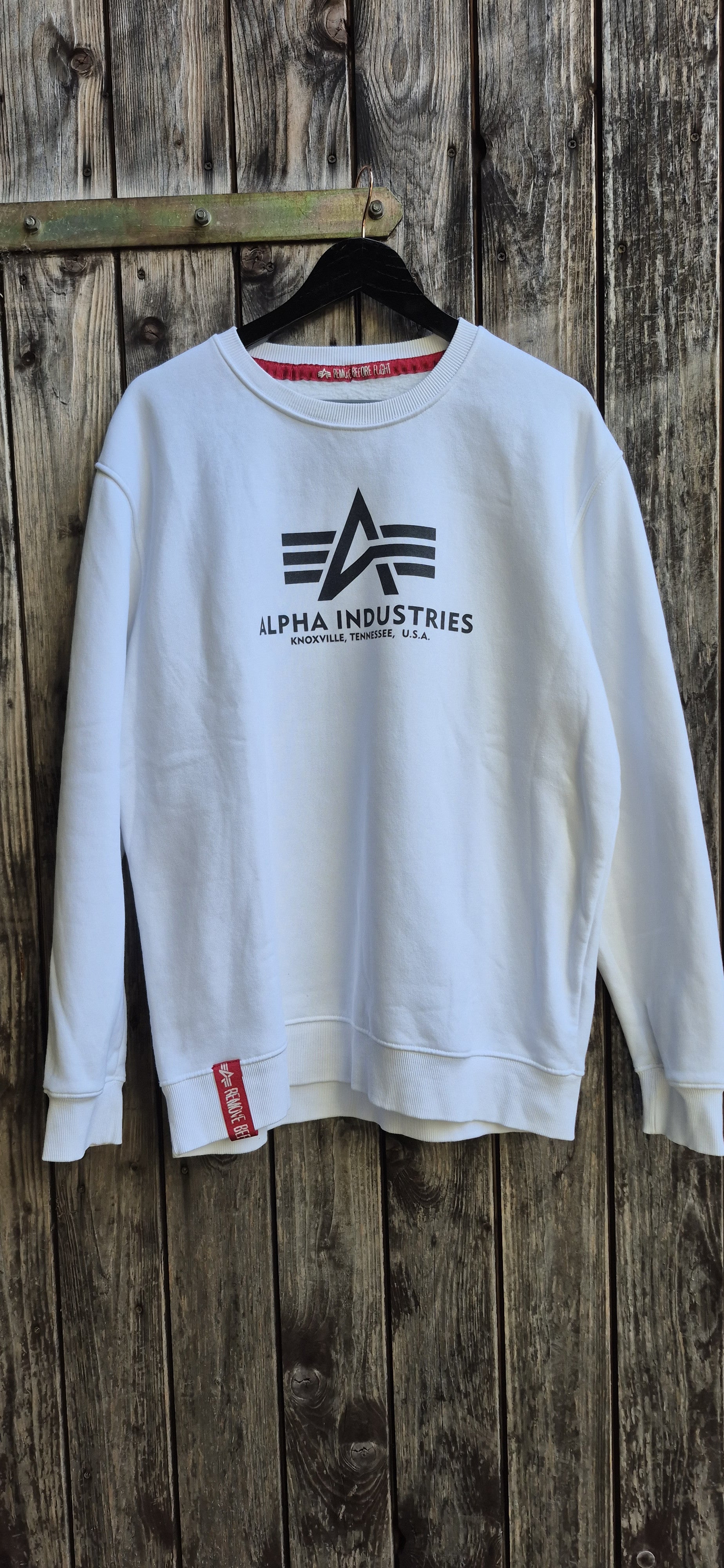 Alpha Industries Vintage Sweatshirt Weiss – Größe XL