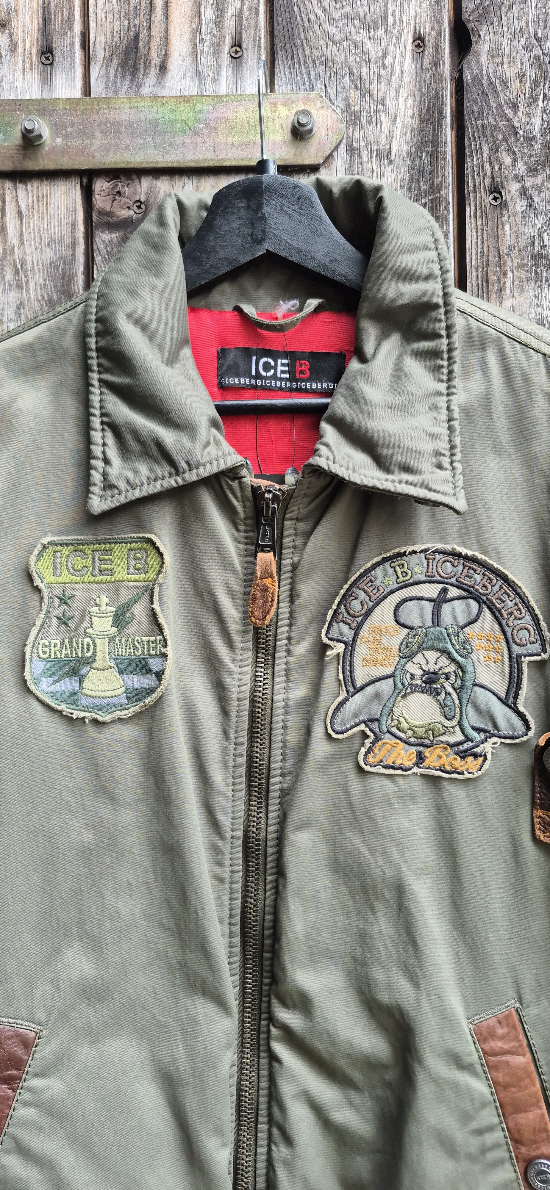 Iceberg Vintage Fliegerjacke Olivgrün – Größe XL