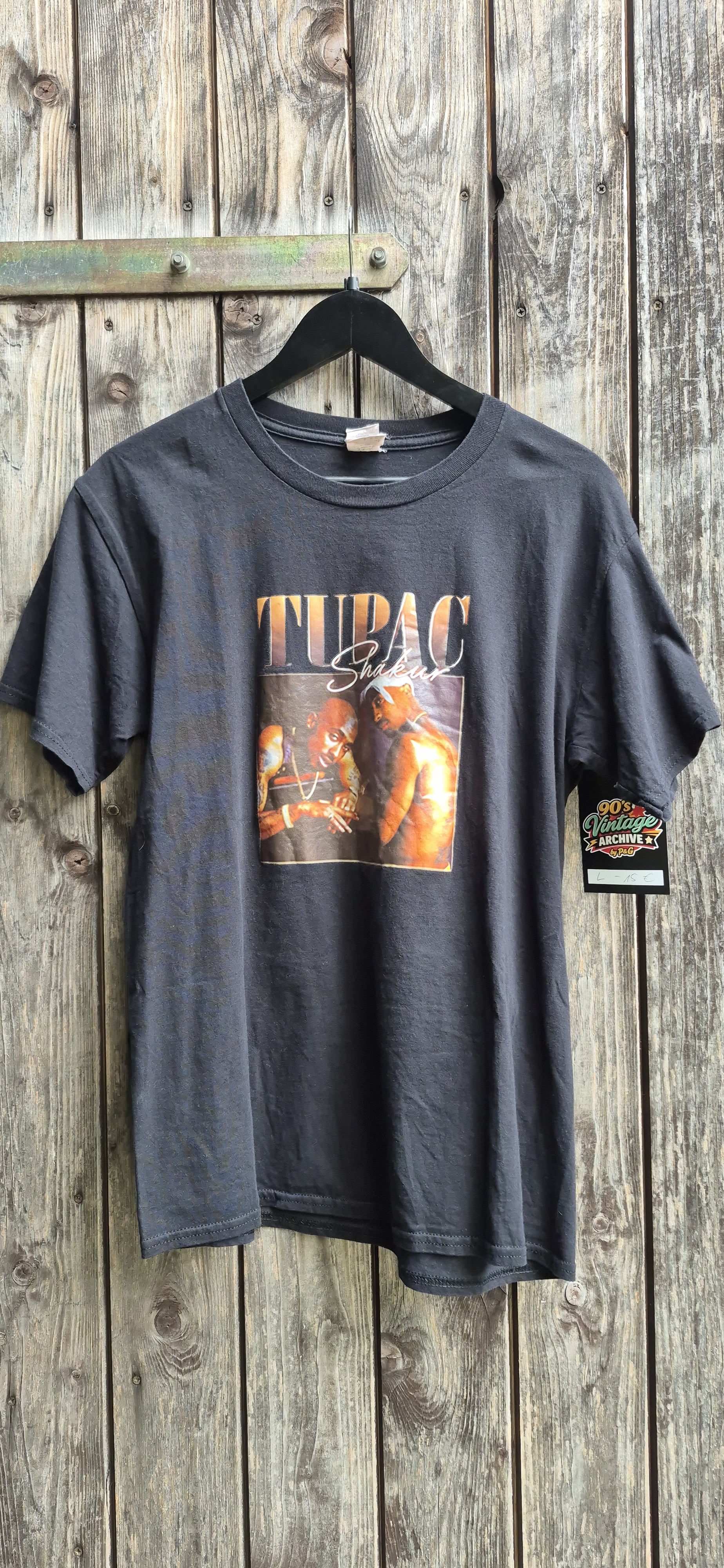 Tupac Vintage T-Shirt Schwarz – Größe L