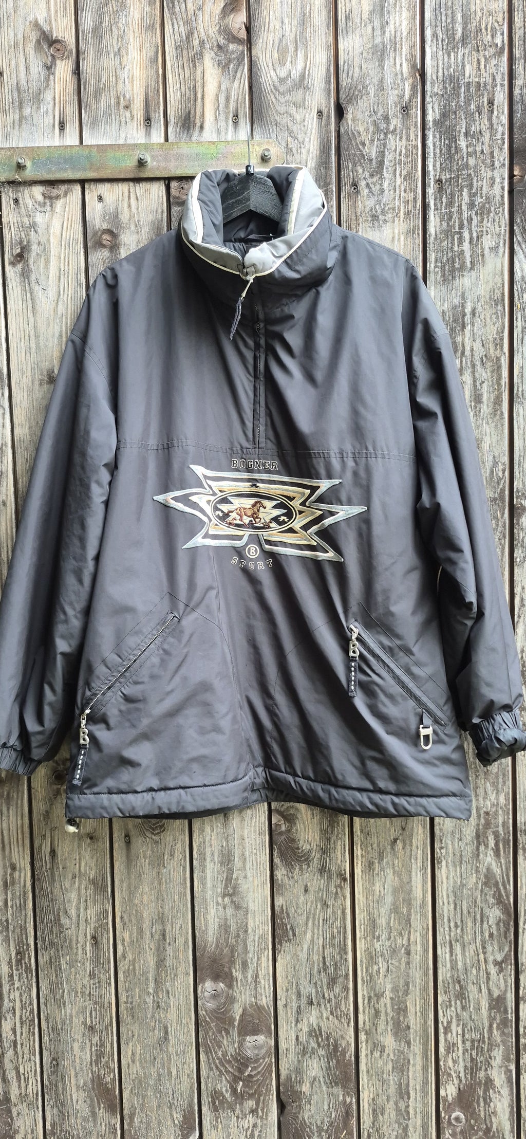 Bogner Vintage Windbreaker Schwarz – Größe L