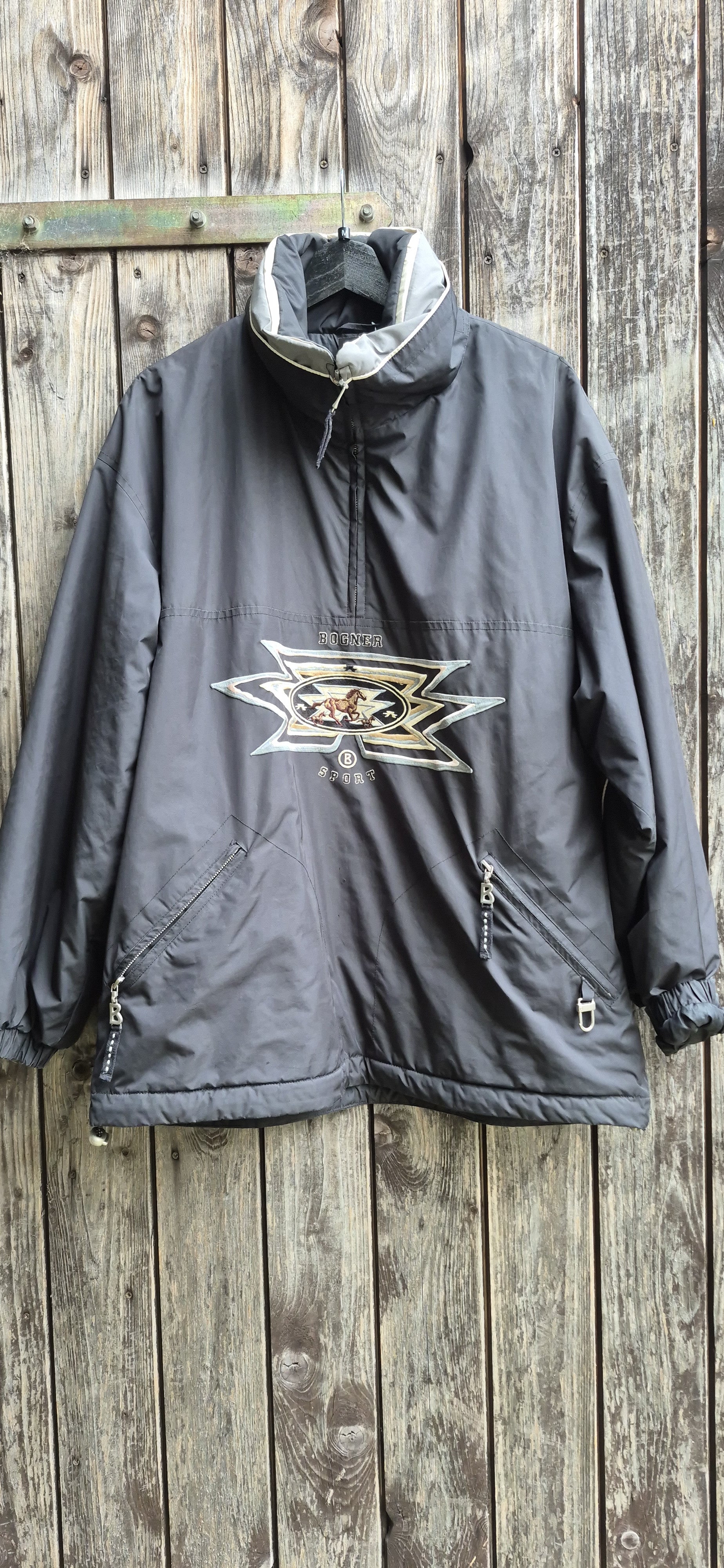Bogner Vintage Windbreaker Schwarz – Größe L