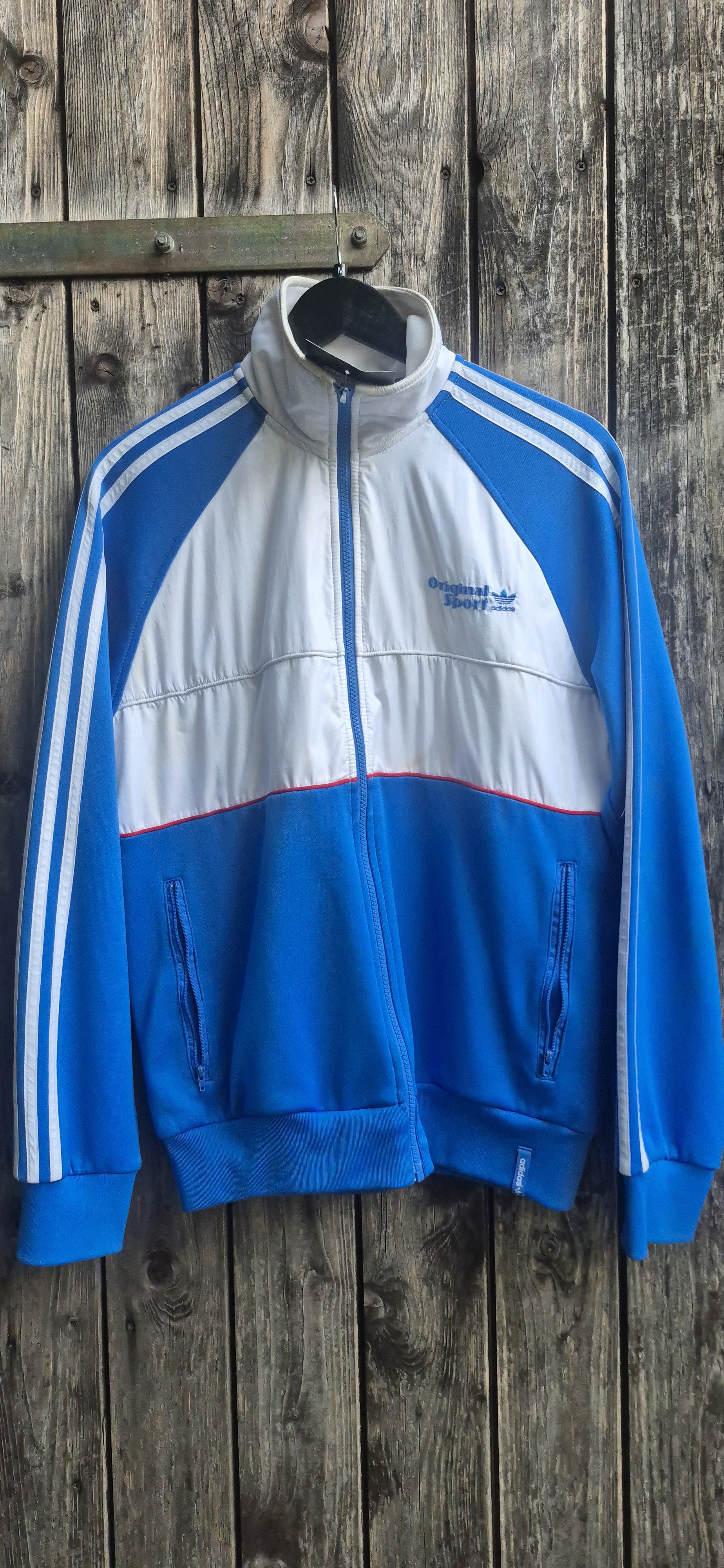 Adidas Originals Vintage Trainingsjacke Blau/Weiss – Bild 1