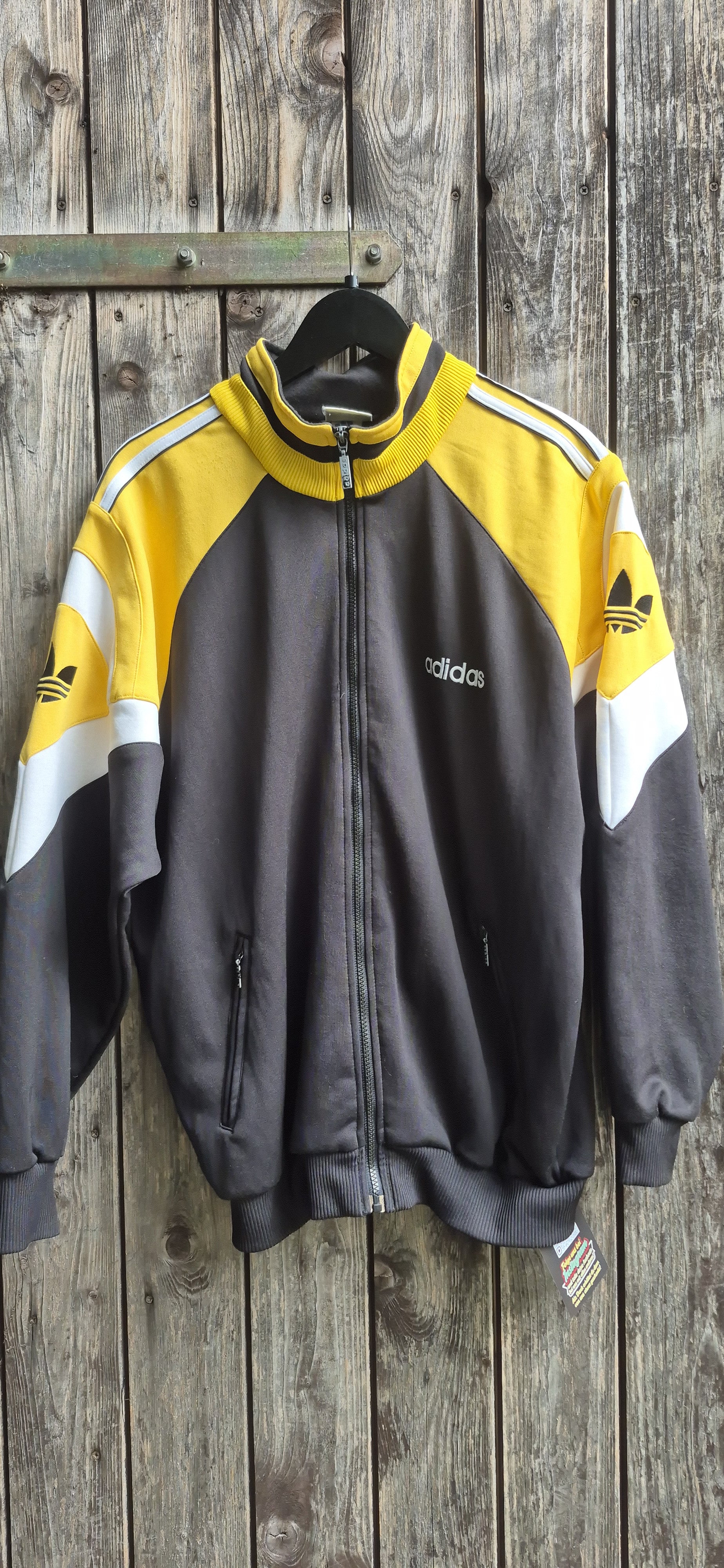 Adidas Originals Vintage Trainingsjacke Schwarz/Gelb – Bild 1