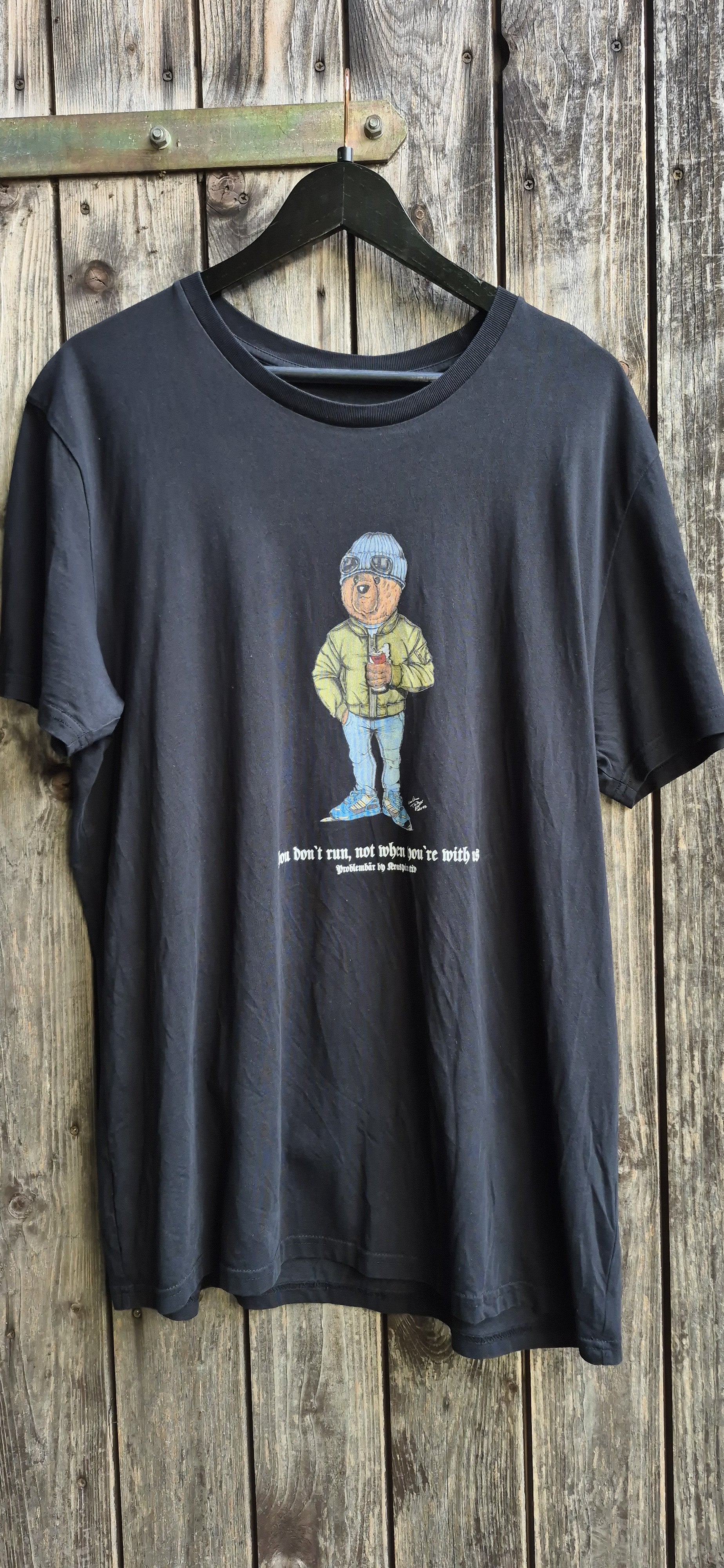 Problembär Vintage T-Shirt Schwarz – Bild 1