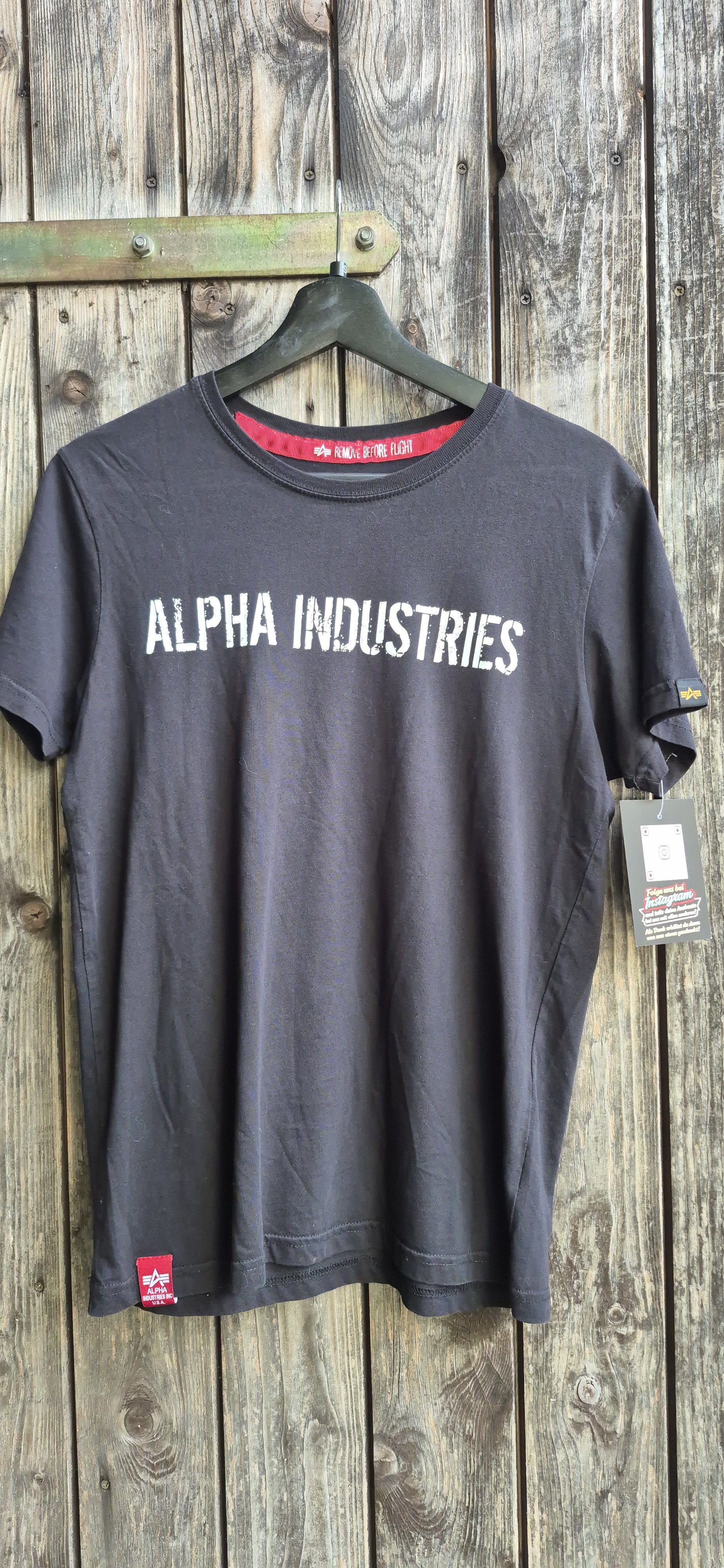 Alpha Industries Vintage T-Shirt Schwarz – Bild 1