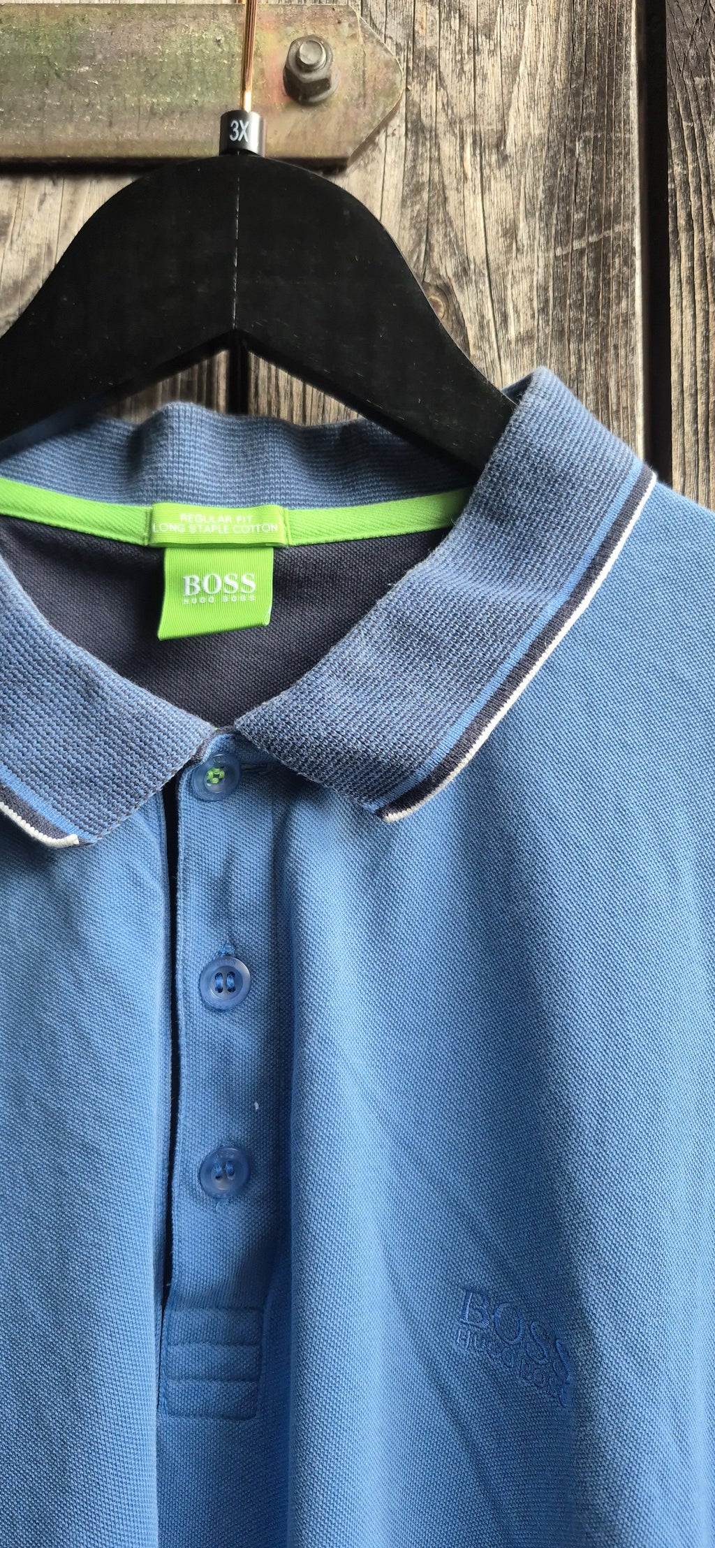Hugo Boss Vintage Poloshirt Blau – Bild 2