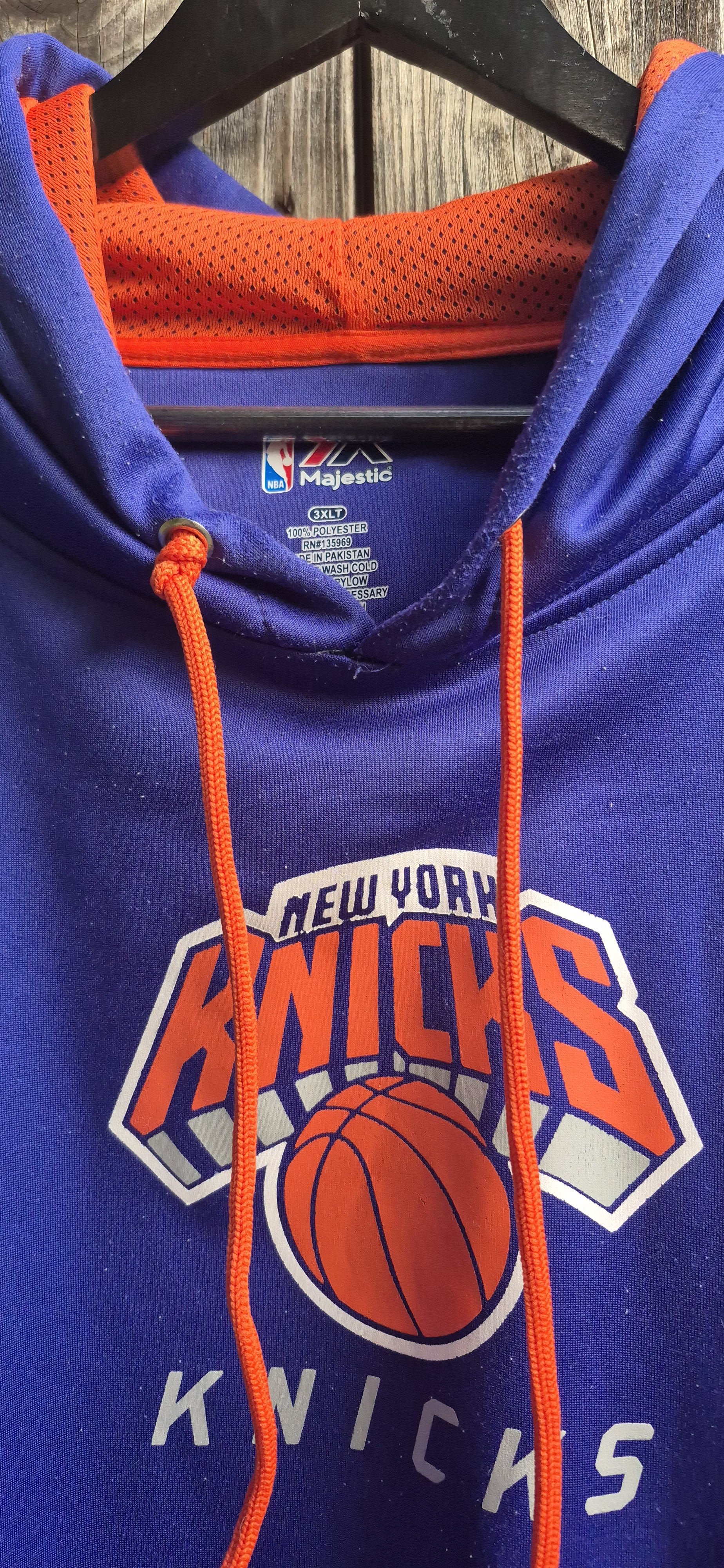 New York Knicks Vintage Hoodie Blau – Bild 2