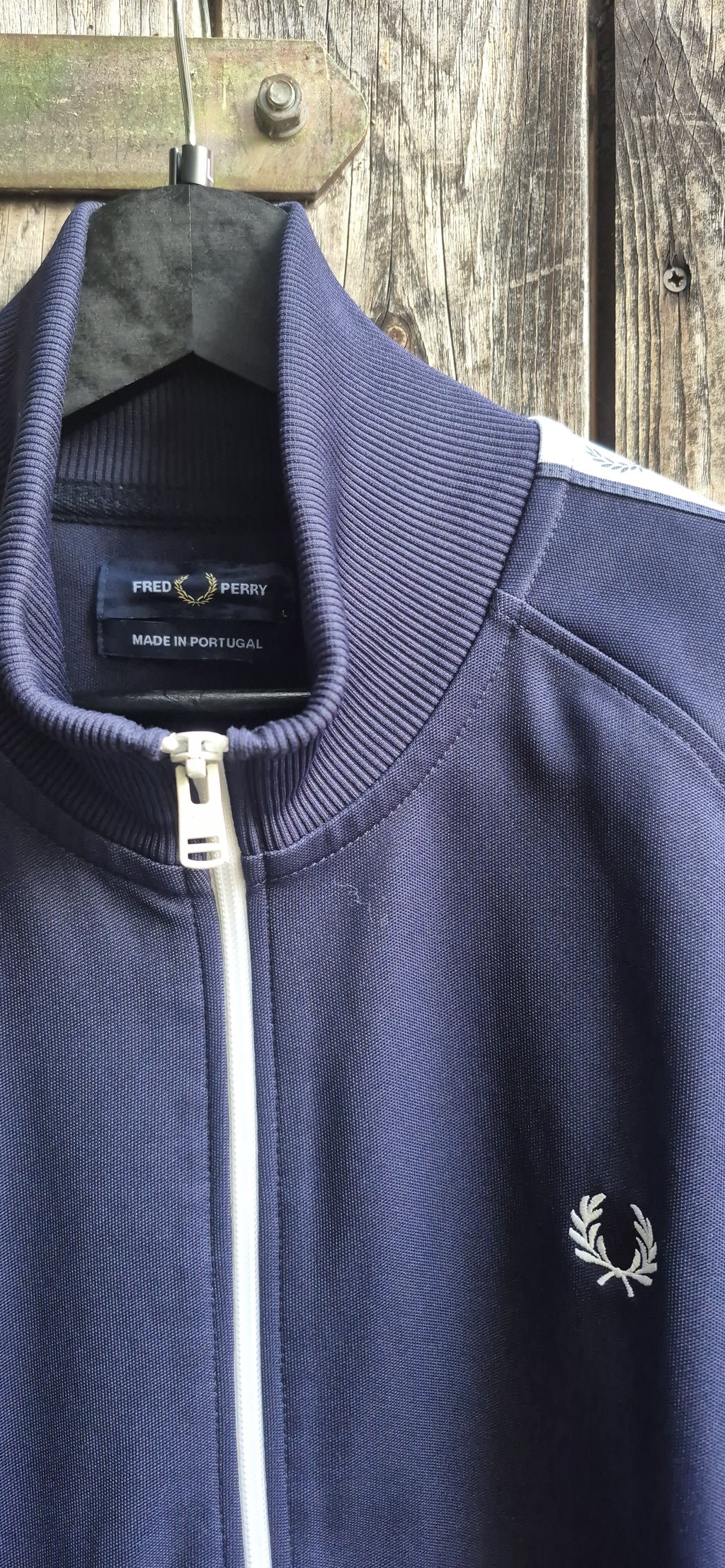 Fred Perry Vintage Trainingsjacke Dunkelblau – Bild 2