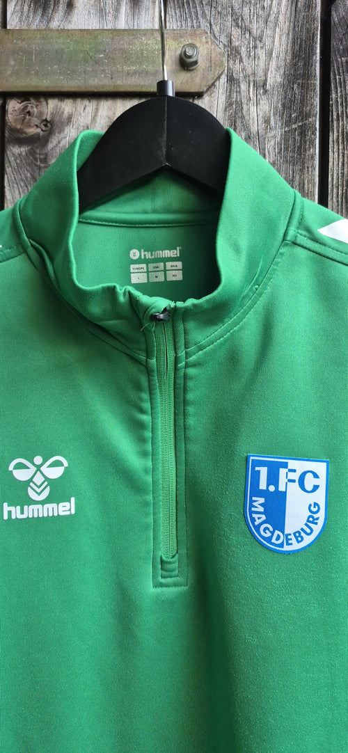1.FC Magdeburg Vintage Trainingsjacke Gruen – Bild 2
