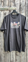 Three Stroke × 90s Vintage Archive Magdeburg T-Shirt Schwarz – Bild 1